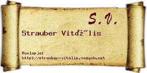 Strauber Vitális névjegykártya
